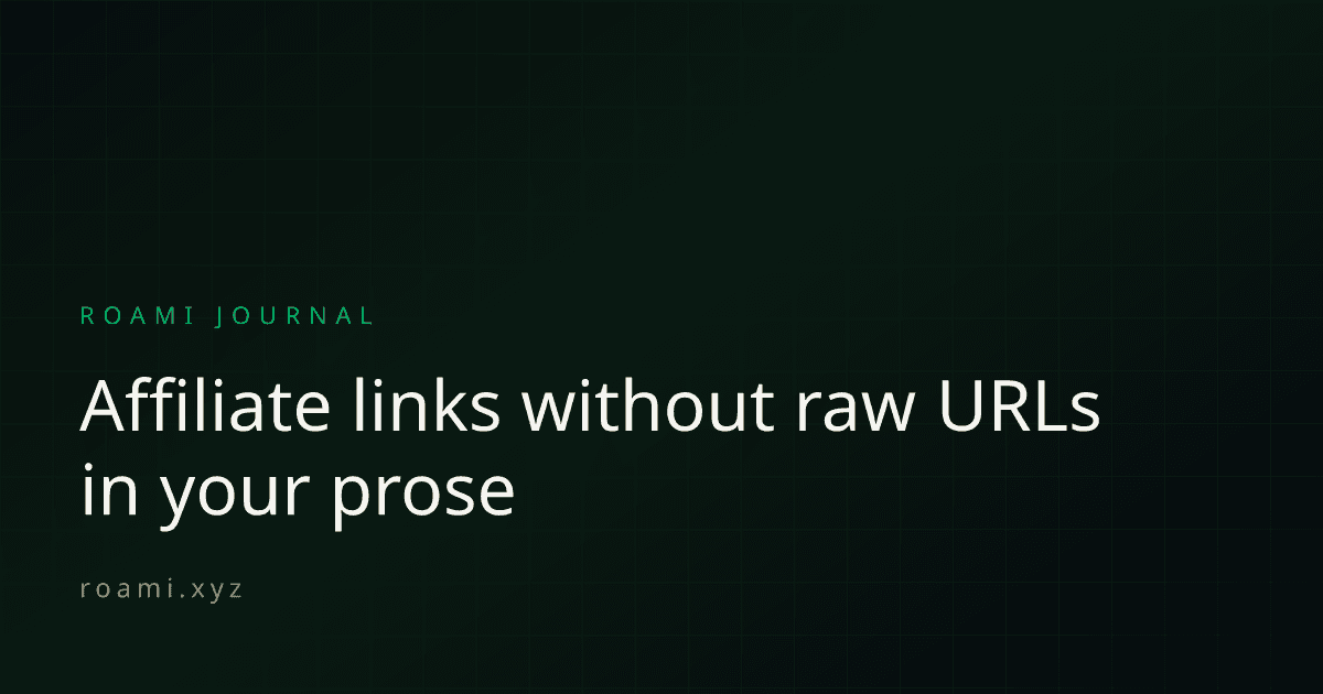 Affiliate links without raw URLs in your prose
