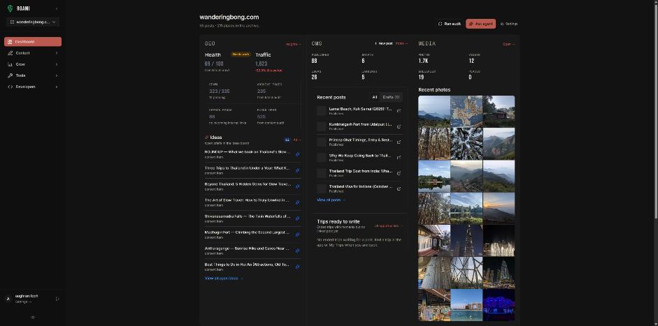 Roami dashboard